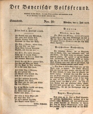 Der bayerische Volksfreund Samstag 8. Juli 1826