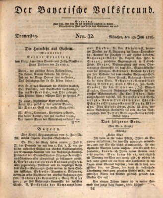 Der bayerische Volksfreund Donnerstag 13. Juli 1826