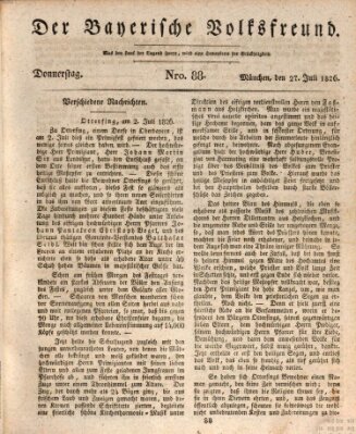 Der bayerische Volksfreund Donnerstag 27. Juli 1826