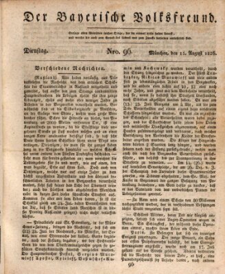 Der bayerische Volksfreund Dienstag 15. August 1826