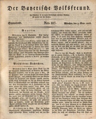 Der bayerische Volksfreund Samstag 9. September 1826