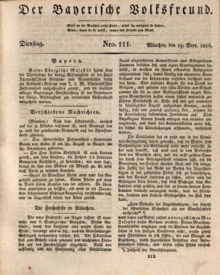 Der bayerische Volksfreund Dienstag 19. September 1826