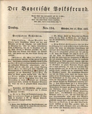 Der bayerische Volksfreund Dienstag 26. September 1826