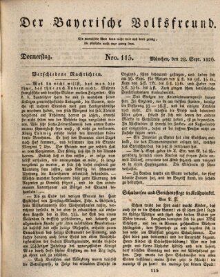 Der bayerische Volksfreund Donnerstag 28. September 1826