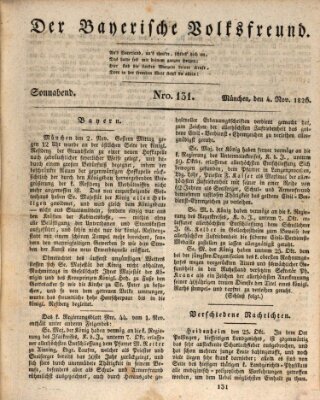 Der bayerische Volksfreund Samstag 4. November 1826