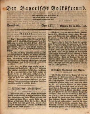 Der bayerische Volksfreund Samstag 18. November 1826