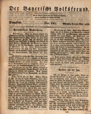 Der bayerische Volksfreund Samstag 25. November 1826