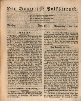 Der bayerische Volksfreund Dienstag 28. November 1826