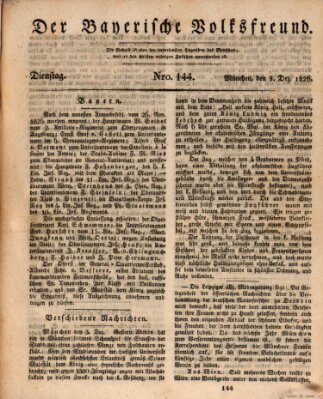 Der bayerische Volksfreund Dienstag 5. Dezember 1826