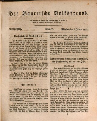 Der bayerische Volksfreund Donnerstag 4. Januar 1827