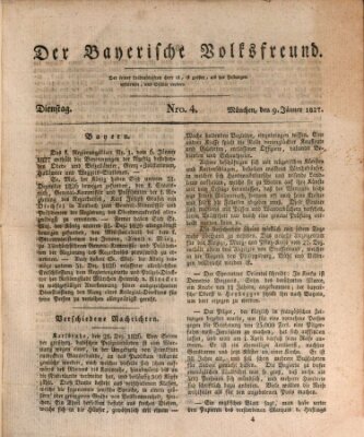 Der bayerische Volksfreund Dienstag 9. Januar 1827