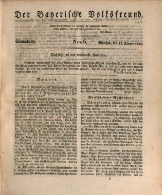 Der bayerische Volksfreund Samstag 13. Januar 1827