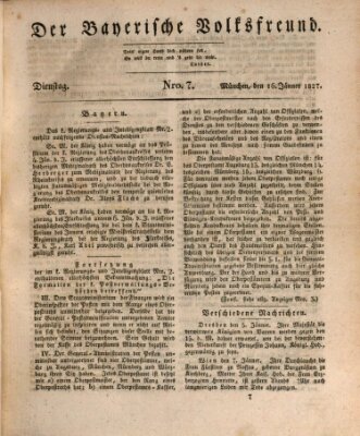 Der bayerische Volksfreund Dienstag 16. Januar 1827