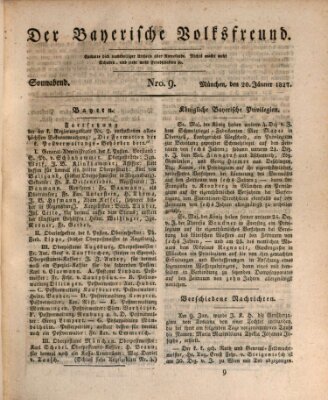 Der bayerische Volksfreund Samstag 20. Januar 1827