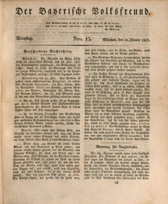 Der bayerische Volksfreund Dienstag 30. Januar 1827