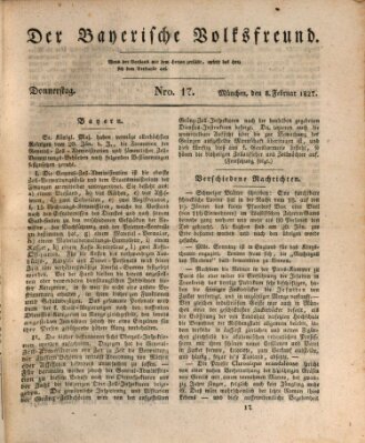 Der bayerische Volksfreund Donnerstag 8. Februar 1827