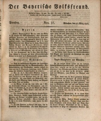 Der bayerische Volksfreund Dienstag 27. März 1827