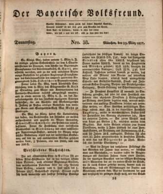 Der bayerische Volksfreund Donnerstag 29. März 1827