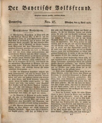 Der bayerische Volksfreund Donnerstag 19. April 1827