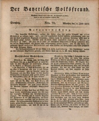 Der bayerische Volksfreund Dienstag 12. Juni 1827