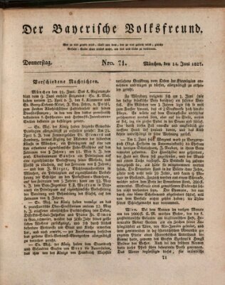 Der bayerische Volksfreund Donnerstag 14. Juni 1827