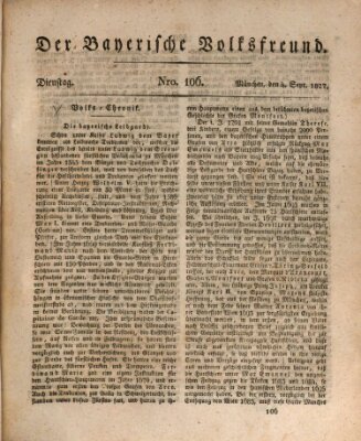 Der bayerische Volksfreund Dienstag 4. September 1827