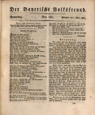 Der bayerische Volksfreund Donnerstag 1. November 1827