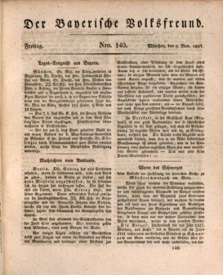 Der bayerische Volksfreund Freitag 9. November 1827