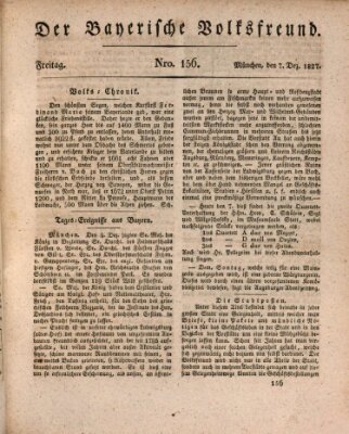 Der bayerische Volksfreund Freitag 7. Dezember 1827