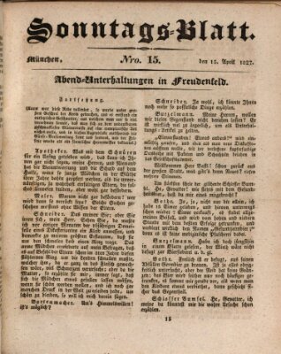 Der bayerische Volksfreund Sonntag 15. April 1827