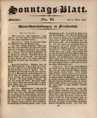 Der bayerische Volksfreund Sonntag 22. April 1827