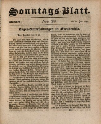 Der bayerische Volksfreund Sonntag 22. Juli 1827