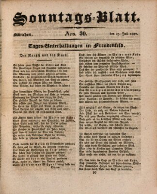 Der bayerische Volksfreund Sonntag 29. Juli 1827