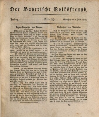 Der bayerische Volksfreund Freitag 1. Februar 1828