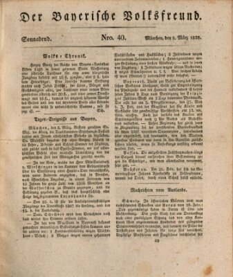 Der bayerische Volksfreund Samstag 8. März 1828