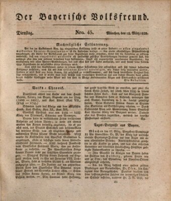 Der bayerische Volksfreund Dienstag 18. März 1828