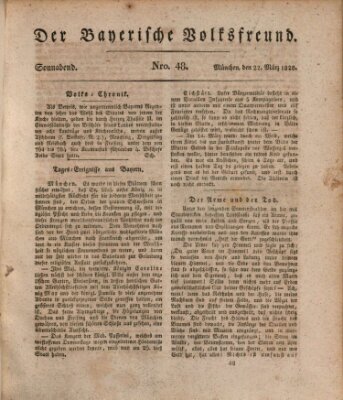 Der bayerische Volksfreund Samstag 22. März 1828