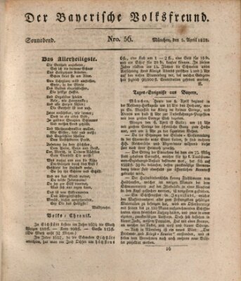 Der bayerische Volksfreund Samstag 5. April 1828