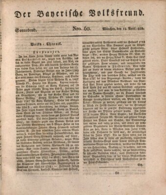 Der bayerische Volksfreund Samstag 12. April 1828