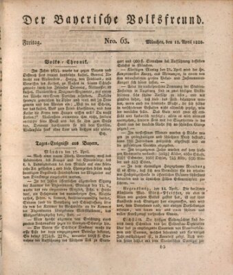 Der bayerische Volksfreund Freitag 18. April 1828