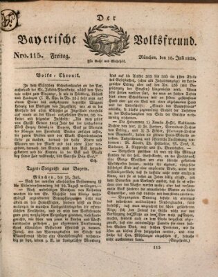 Der bayerische Volksfreund Freitag 18. Juli 1828