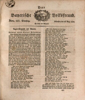 Der bayerische Volksfreund Dienstag 26. August 1828