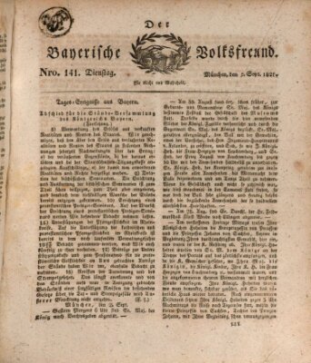 Der bayerische Volksfreund Dienstag 2. September 1828