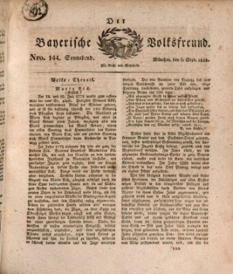 Der bayerische Volksfreund Samstag 6. September 1828