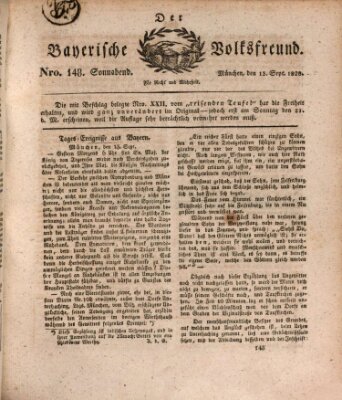 Der bayerische Volksfreund Samstag 13. September 1828