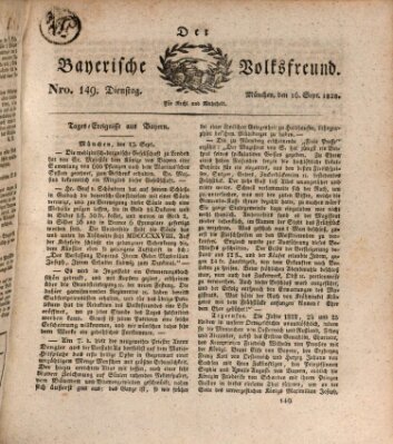 Der bayerische Volksfreund Dienstag 16. September 1828