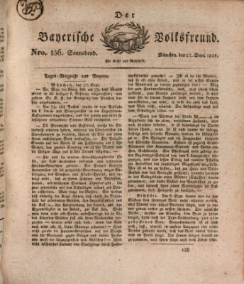 Der bayerische Volksfreund Samstag 27. September 1828