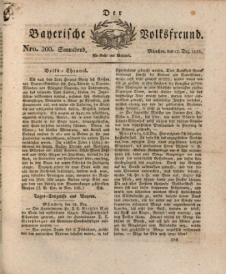 Der bayerische Volksfreund Samstag 13. Dezember 1828