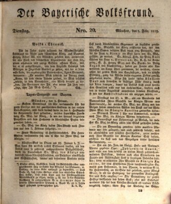 Der bayerische Volksfreund Dienstag 3. Februar 1829