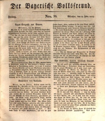 Der bayerische Volksfreund Freitag 20. Februar 1829